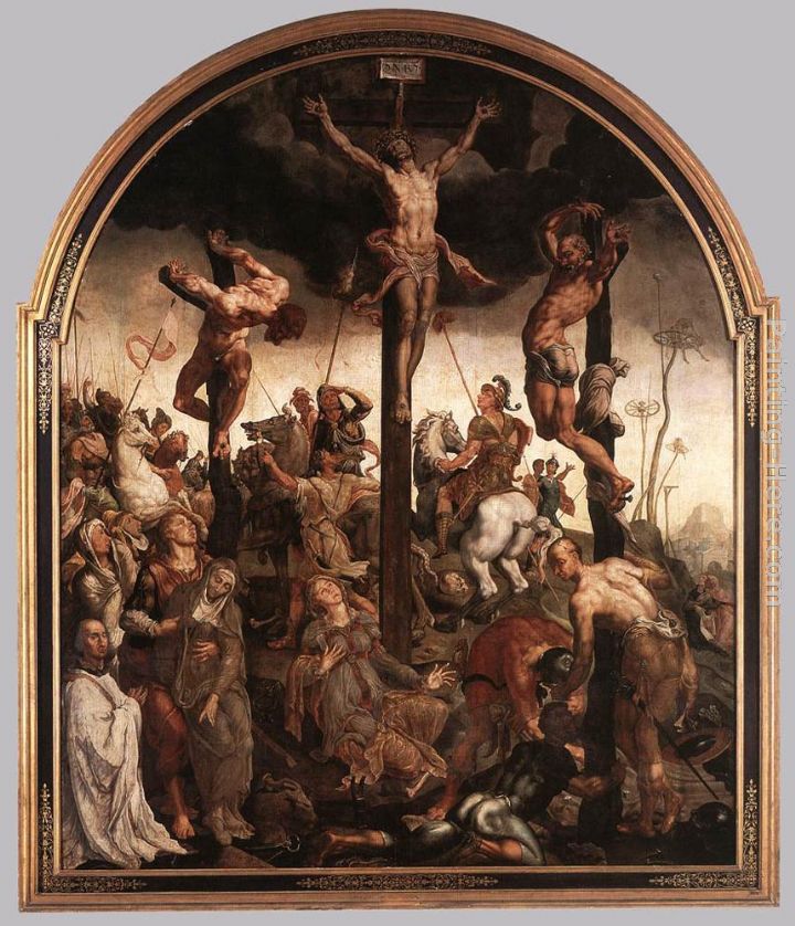 The Crucifixion painting - Maerten van Heemskerck The Crucifixion art painting